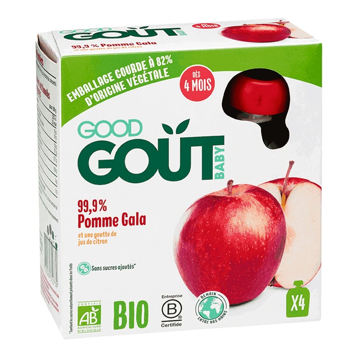 Good Gout Gourdes de fruits Bio Dès 4 mois 4x85g