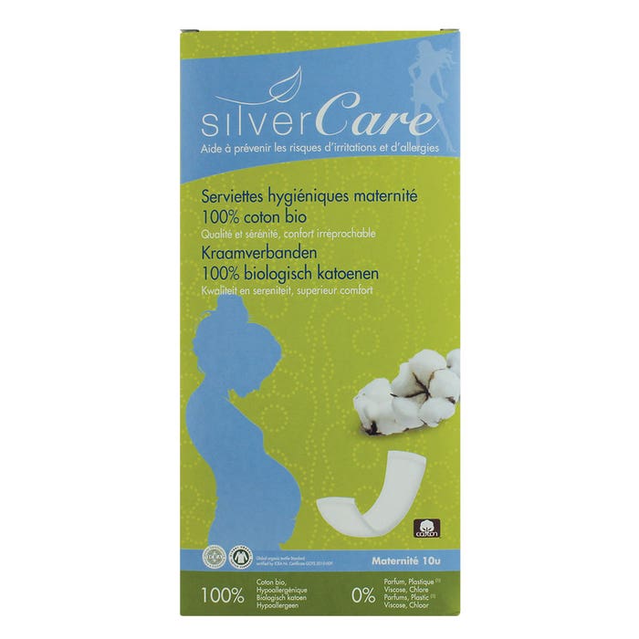 Organic cotton Maternity pads x10 Silver Care