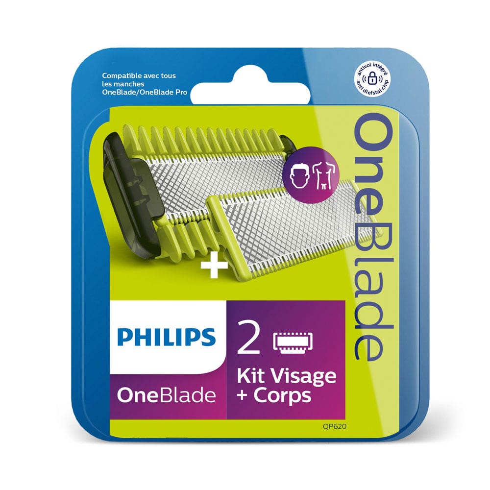 Philips Oneblade Razor Refills Body & Beard Qp620/50 x2