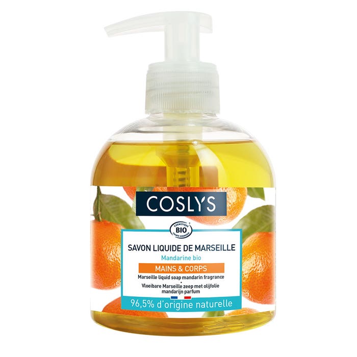 Organic mandarin liquid Marseille soap 300ml Hands and body Coslys