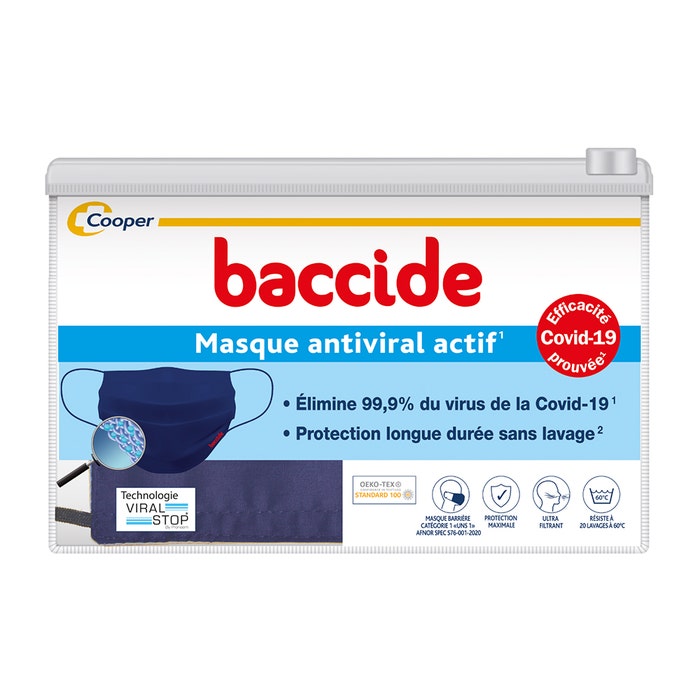 Active Antiviral Barrier Mask UNS1 - AFNOR SPEC S76-001 x1 Baccide