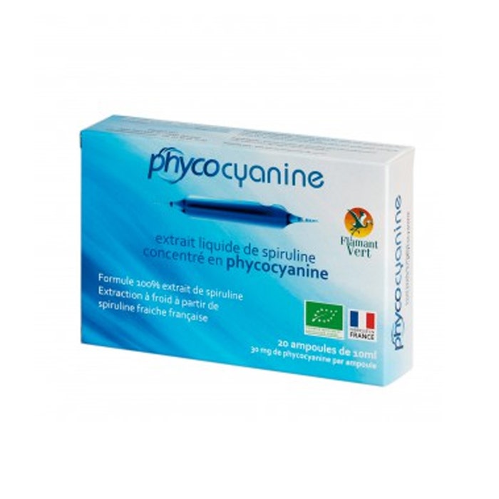 Phycocyanin Liquid Spirulina Extract 20 ampulas Flamant Vert