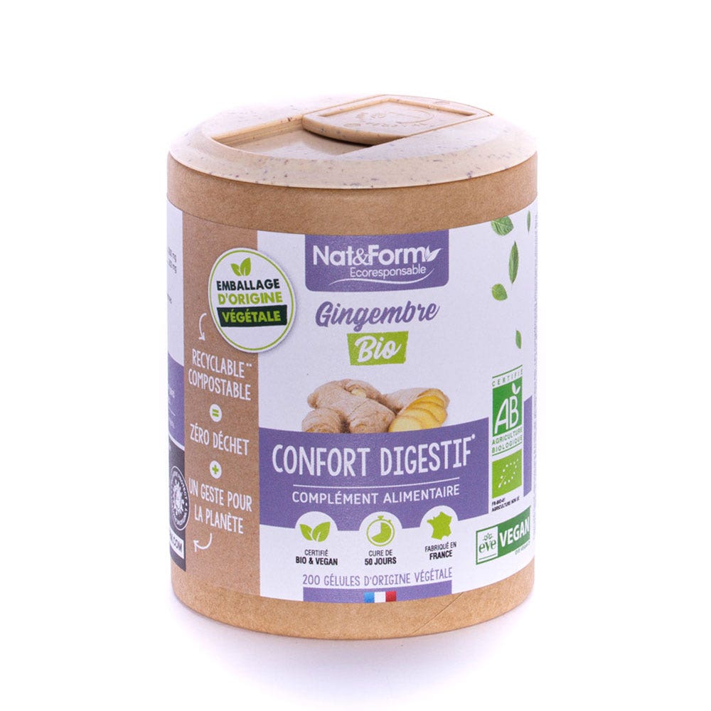 Nat&Form Organic ginger x200 Capsules