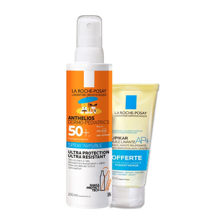 La Roche-Posay Anthelios Children's Sun Spray SPF50 Dermo-Pediatrics 200ml + free Lipikar Cleansing Oil 100ml 300ml