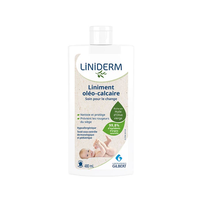 Olive oil/limewater emulsion for nappy changing 480ml Liniderm