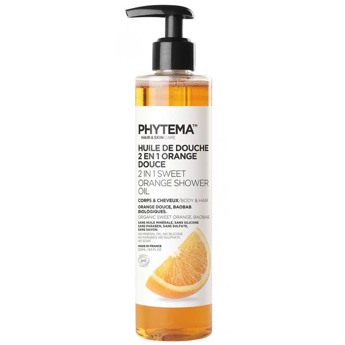 Sweet Orange 2 in 1 Shower Oil 250ml Body & Hair Phytema