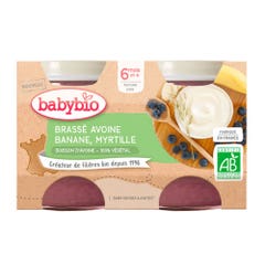 Babybio Desserts Lactés Bioes vegetal pot holders 6 months and Plus 2x130g