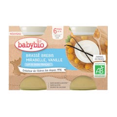 Babybio Desserts Lactés Organic French ewe's milk jars 6 months and Plus 2x130g