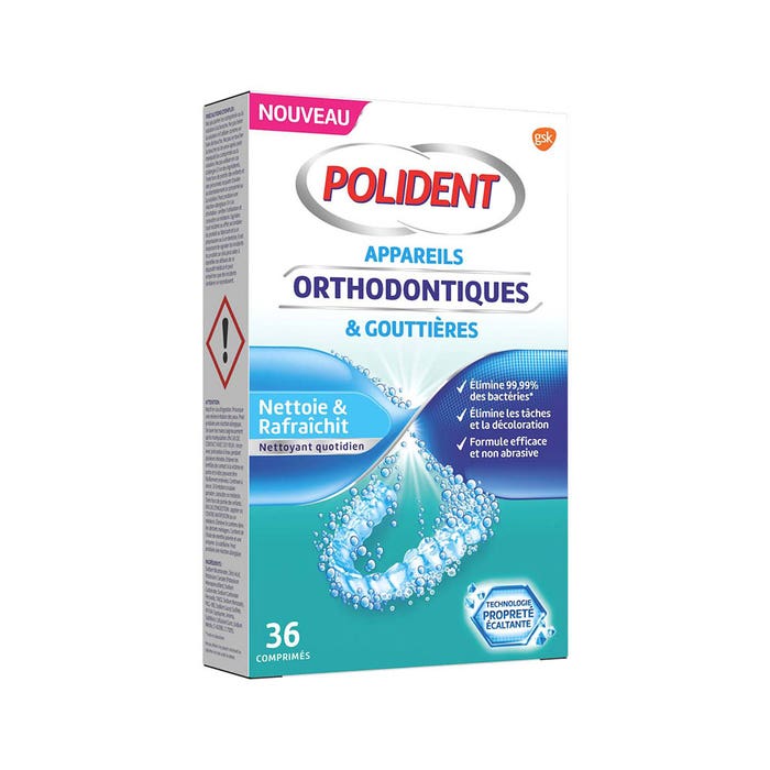 Cleansing agent for braces and aligners x36 Polident Polident