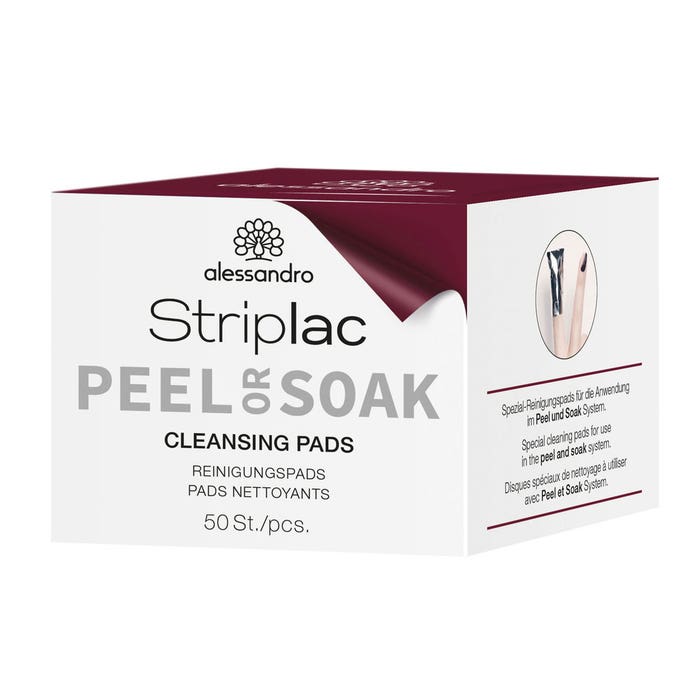 Peel Or Soak nail cleansing Pads 50 pieces Striplac Alessandro