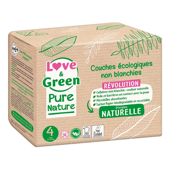 Love&Green Pure Nature Ecological nappies Size 4 x 38