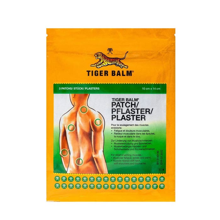 Muscle relief 10x14cm 1 bag of 3 patches Tiger Balm