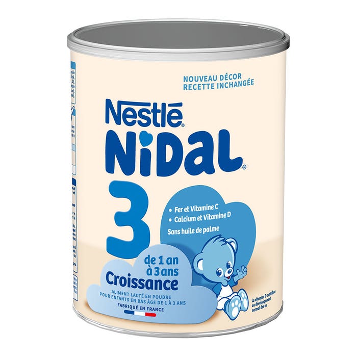 Nidal Growth 3 Baby Powder Milk 1-3 Years Old 800g Nidal 1-3 Ans Nestlé