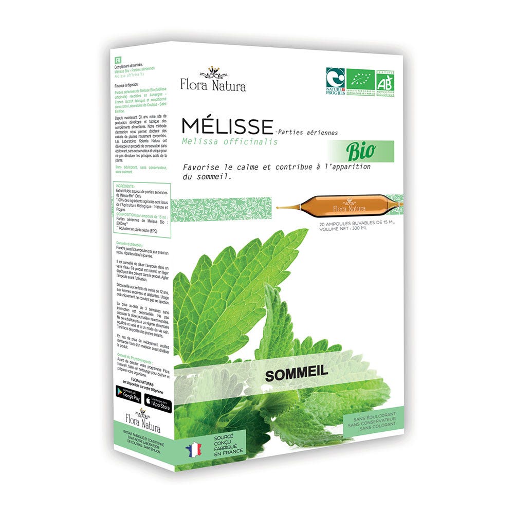 Flora Natura Organic Lemon Balm Sleep 20 ampulas