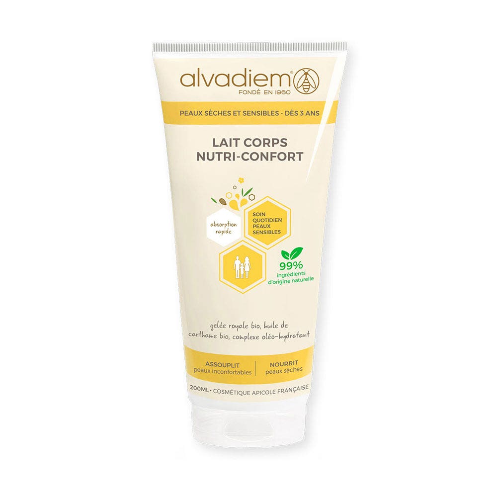 Alvadiem Nutri-Confort Körpermilch – Spendet Intensive Feuchtigkeit Für Trockene Haut, 200 Ml