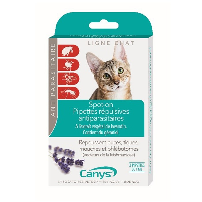 Spot-on repellents for cats 3x1ml Canys