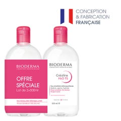 Bioderma Micellar water make-up remover H2O TS Sensitive, dry to very dry skin 2x500ml
