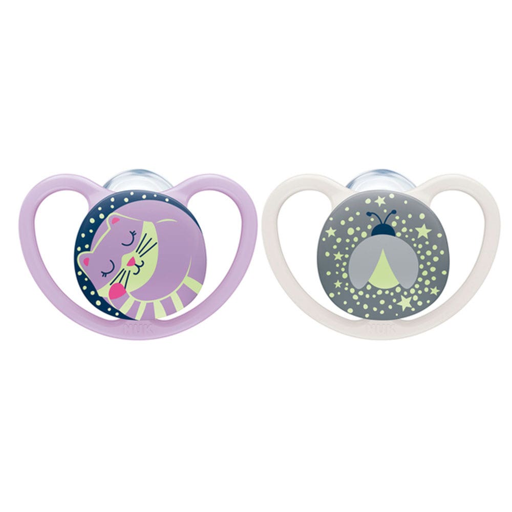 Nuk Space Physiological night soothers suitable for 18 to 36 months 2 x