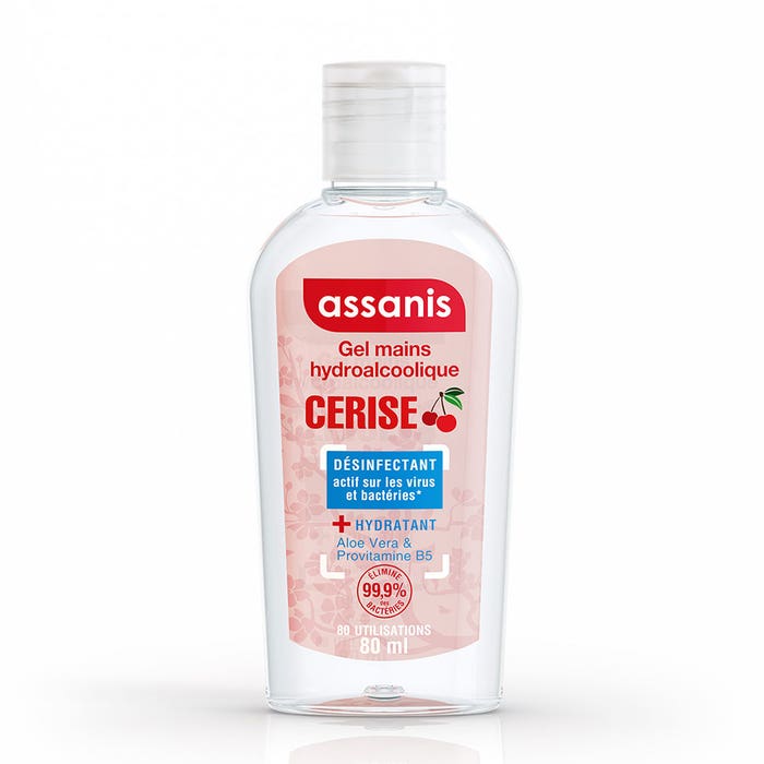 Sanitizing Gel 80ml Pocket Parfumés Cerise Assanis