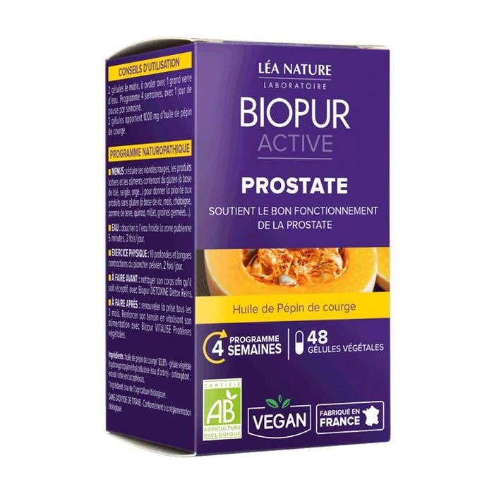 Biopur Active Prostate Organic Gourd Seed Oil X 48 Capsules
