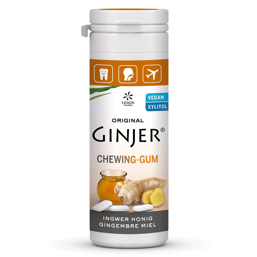 Xylitol Honey Ginger ChewingGum Ginjer® 30g Lemon Pharma Easypara