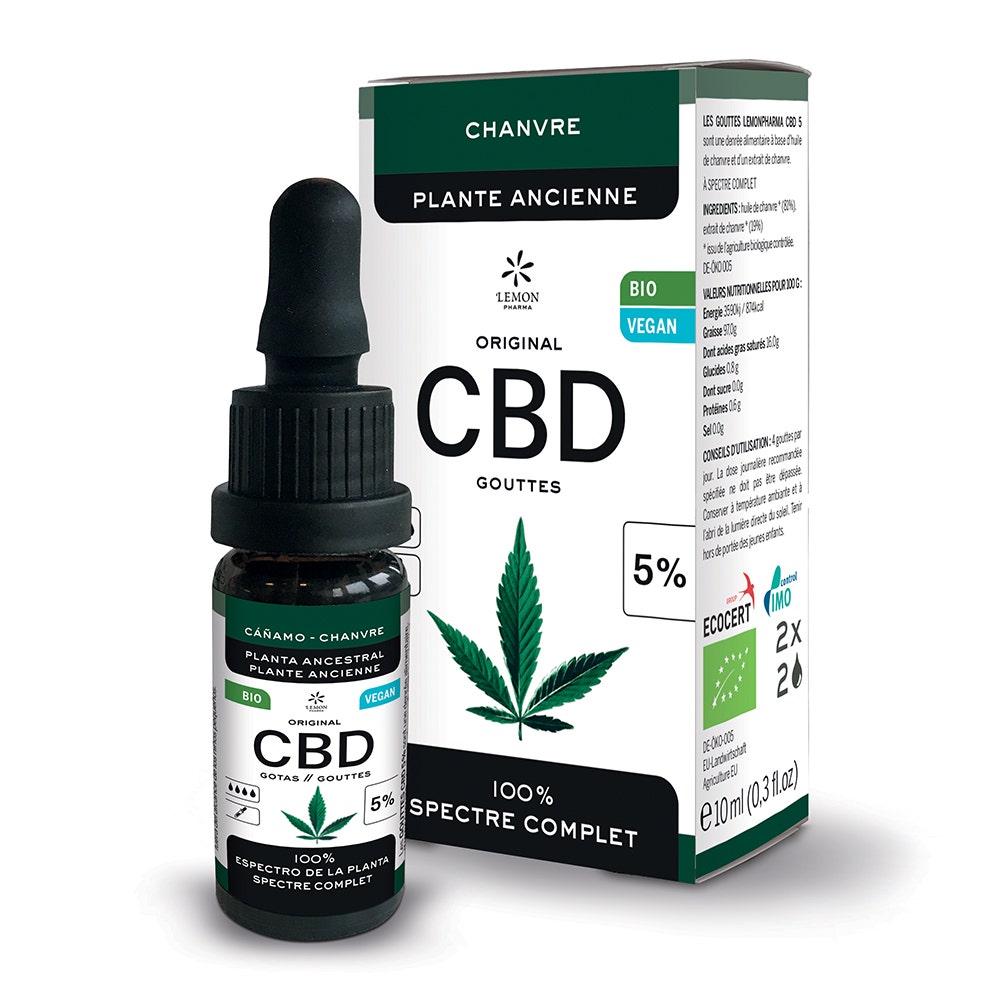 Lemon Pharma Original CBD 5% Dropper Count Old hemp plant 10ml