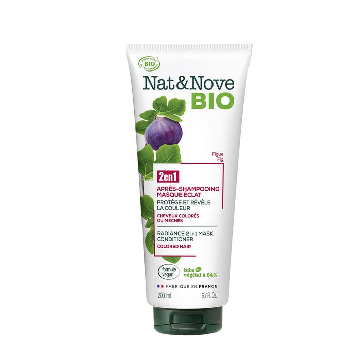 2in1 organic radiance mask conditioner 200ml coloured or highlighted hair NAT&NOVE BIO