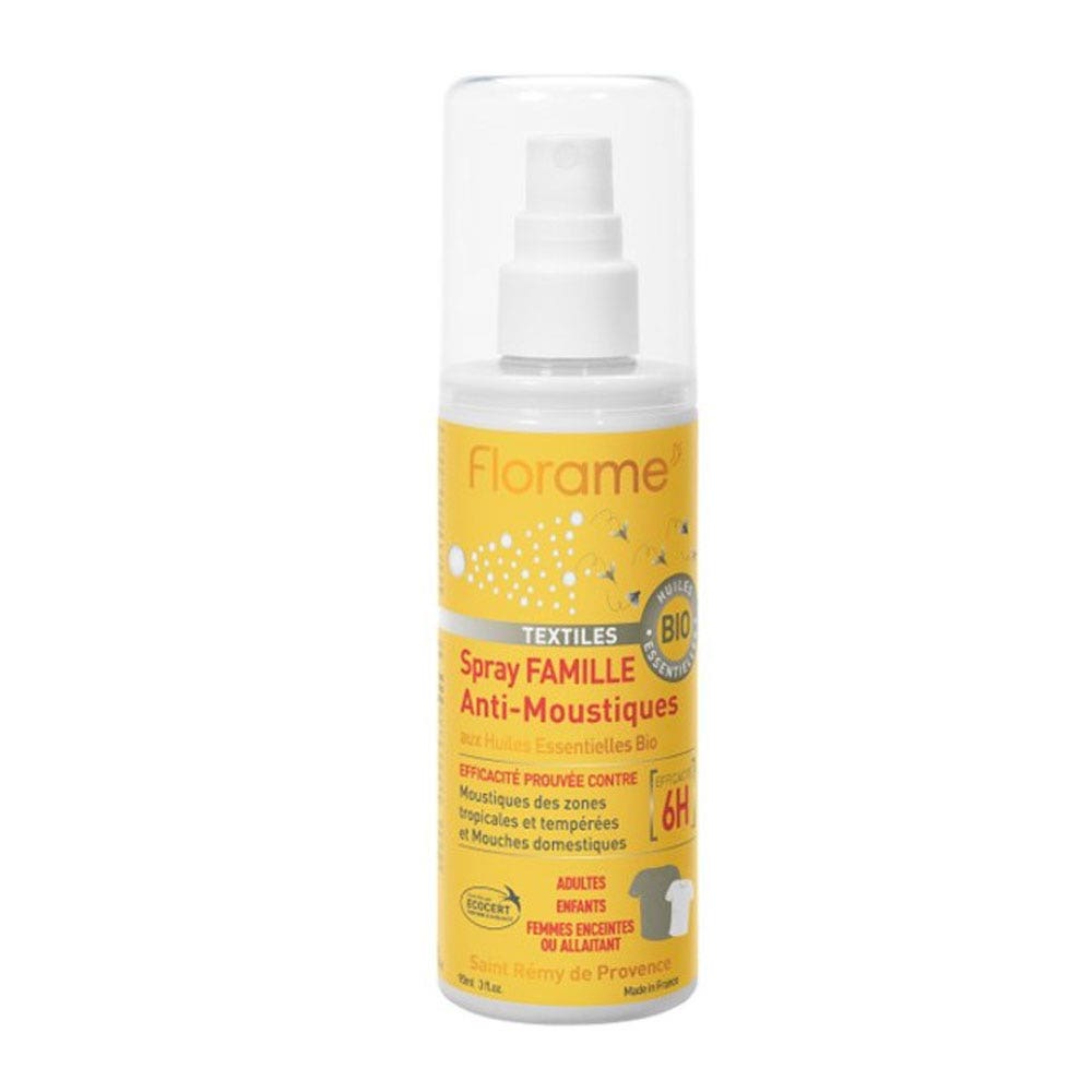 Florame Organic Mosquito Repellent Spray For Textiles Pour Textiles 90ml