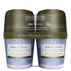 Sanoflore Deodorants 24h Protection Organic Pureté de Lin 2x50 ml