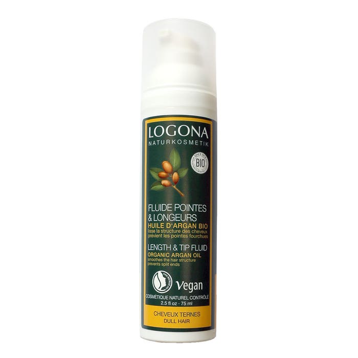 Organic Argane Leave-In Fluid for Tips and Lengths 75ml Logona