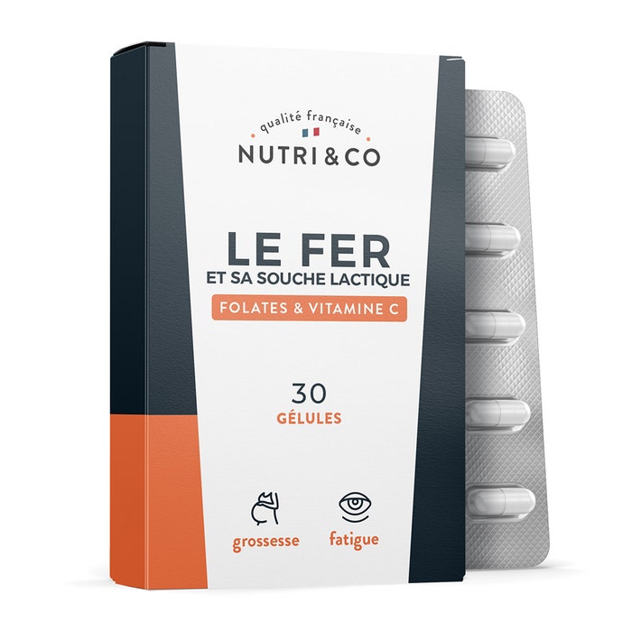 Iron + Vitamin C Fatigue Pregnancy 30 capsules NUTRI&CO