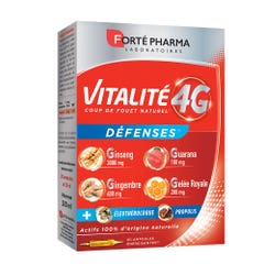 Forté Pharma Vitalité 4G Vitalite Defenses X 20 Phials 4g