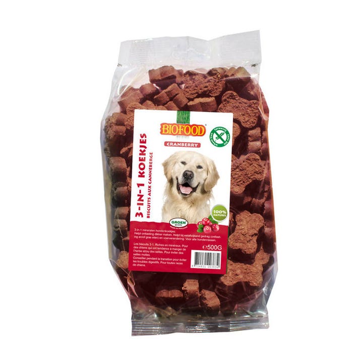 3-in-1 Cranberry Biscuits For Dogs 500g Biofood