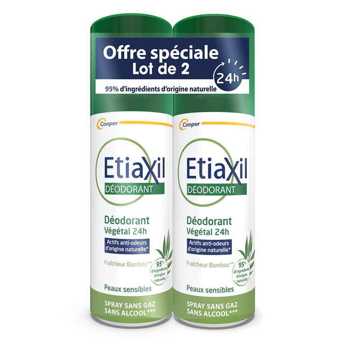 Etiaxil Deodorants 24h Plant Spray Sensitive Skin 2x100ml