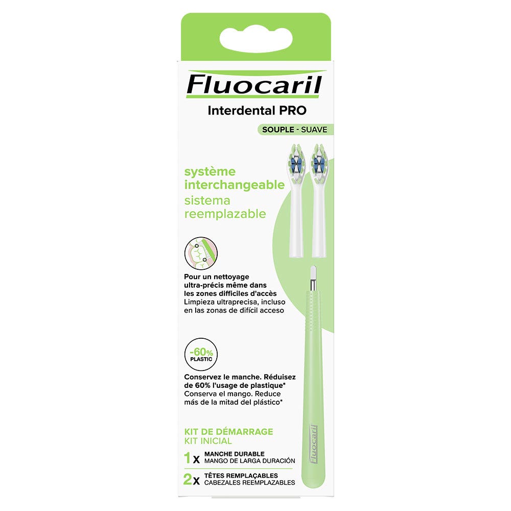 Fluocaril Toothbrush with replaceable head Interdental PRO Souple Starter Kit