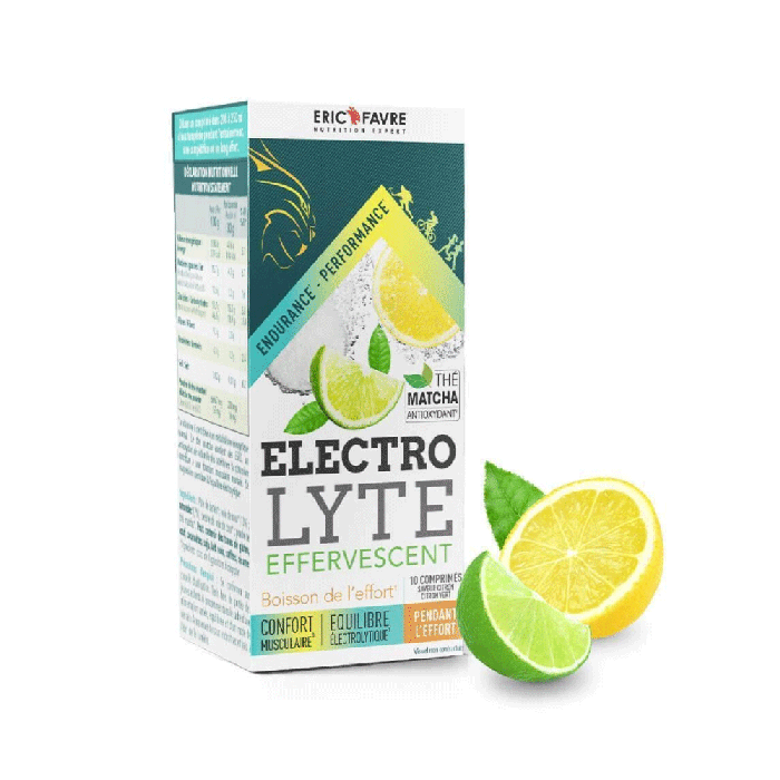 Effervescent electrolyte 10 tablets Lemon - Lime Flavour Eric Favre