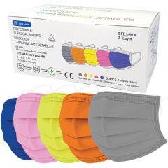 Disposable surgical masks in various colours x50 Type IIR EN 14683:2019+AC:2019 Vog Protect