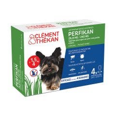 Clement Thekan Perfikan Pest Control Spot-on Pipettes X 4 Dogs 1,5 To 4kg Clement-Thekan