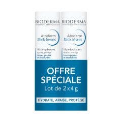 Ultra-hydrating lip balm 2x4g Atoderm dry lips Bioderma