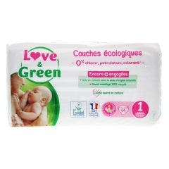Hypoallergenic nappies Size 1 x44 2 à 5kg Love&Green