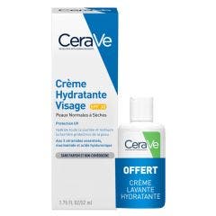 Face Moisturizers SPF30 52ml + Creamy Cleanser 20ml Normal to Dry Skin Cerave♦Face Moisturizers SPF30 52ml + Creamy Cleanser 20ml Normal to Dry Skin Cerave