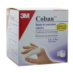 Coban Cohesive Contention Strip White 5cm X 2. 3M