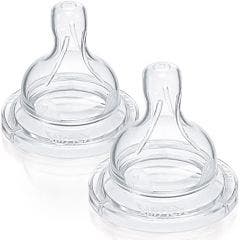 Classic+ Silicone Airflex Teat Slow Flow 1 Months And More X 2 Avent