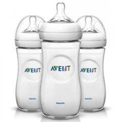 Baby Bottles Kit Classic+ Pp Silicone Teat Medium Flow From 3months 3x330 ml Natural Avent