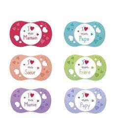 Symetrical Silicone Pacifier Collection J'aime From 6 Months Luc Et Lea