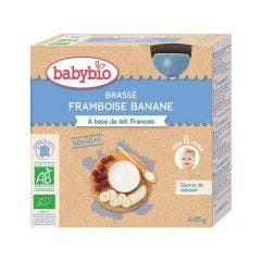 Organic Raspberry and Banana 4x85g from 6 months+ Babybio
