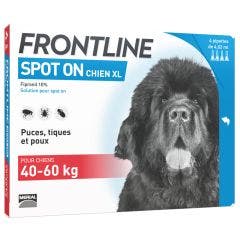 Spot-on Dog 40- 4 Pipettes/ 4 Pipettes de 4,02ml Frontline