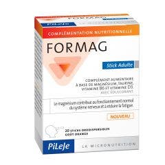 Magnesium, taurine, vitamin B6 and vitamin D3 Adult 20 Orodispersible Sticks Formag Pileje