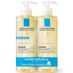 Cleansing Oil for Dry to Atopic-prone skin 2x400ml Lipikar La Roche-Posay