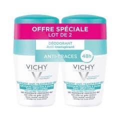 roll-on anti-perspirant deodorant no white/yellow marks 2x50ml Déodorant Roll-on Vichy